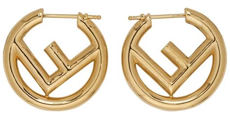 fendi f gold hoop earrings|f is for fendi earrings.